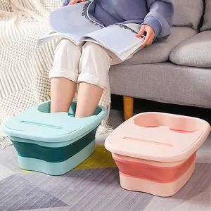 Hot Sale Folding Foot Soak Bucket Plastic Foot Bath Foot Soak Basin Massage Household Adult Footbath With Handle