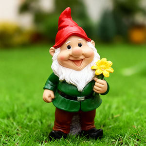 Estatuas <span class=keywords><strong>de</strong></span> Gnomo <span class=keywords><strong>de</strong></span> Jardín Personalizadas <span class=keywords><strong>de</strong></span> Resina (Hongo/Flor/Pájaro/Pala/Banderín/Mariposa) Decoración Resistente a la Intemperie para Patio Exterior - Product Image 1