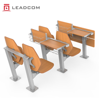Chaise de conférence en bois Leadcom L-E08 pour universités, avec panier porte-documents, idéale pour les salles de formation et les cours universitaires.
