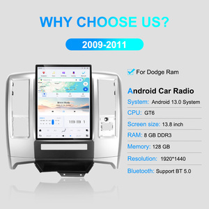 Navihua Qualcomm Tesla pantalla <span class=keywords><strong>Android</strong></span> 13 para Dodge RAM 2008 2009 2010 2011 GPS Navi Radio receptor reproductor unidad principal Carplay - Product Image 2