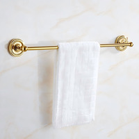 Ensemble d'accessoires de salle de bain de luxe en cuivre doré, porte-serviettes mural, crochet pour peignoir, porte-papier toilette pour hôtel, villa
