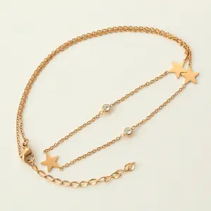 45798 Xuping Jewelry elegant fashion simple all-match design light luxury star 18K gold stainless steel new necklace