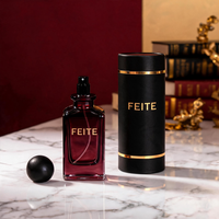 Flacon de parfum coloré personnalisé, nouveau design, 80 ml, flacon en verre à sertir avec boîte et bouchon en bois
