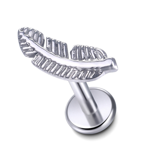 Titanio serpente/<span class=keywords><strong>ape</strong></span>/piuma filo interno Labret anelli a bottone orecchio cartilagine Tragus elica orecchino Piercing <span class=keywords><strong>donna</strong></span> gioielli 16G - Product Image 3
