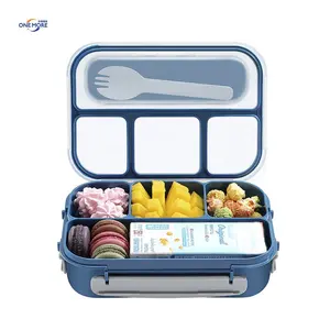 Plastic Bento Lunch Box For Kids Adults Bpa Free 4 Compartment Lunch Box Container
