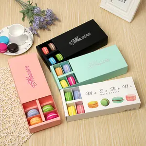 Customizable Solid Color Rectangular Long Makaron Carton Makaron Packaging Gift Box Cover