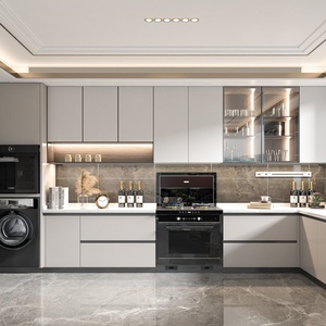 Cuisine italienne haut de gamme, armoires de cuisine sur mesure de luxe, modernes, entièrement peintes en blanc, en stratifié, en kit - Product Image 4