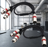 Câble XLR 1 entrée 2 sorties à code couleur avec contacts plaqués or pour le monitoring en studio et le routage de signal