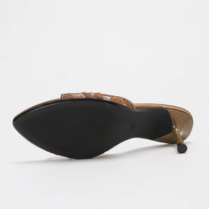 4302a-46 קיץ אופנה חדשה פתוחה הבוהן סנדלים רתיק תחרה סקסי 7.5 ס "מ הצביע הבוהן מחודדות עקבים גבוהים לנשים - Product Image 4