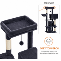Arbre à chat multi-niveaux en sisal avec panier hamac double pour chats, vente en gros OEM