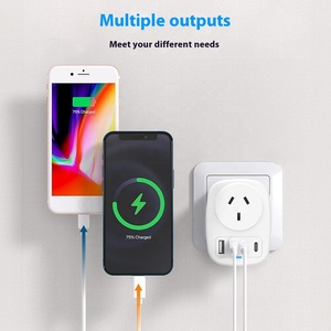 Honpnk 18W USB Loại C Du Lịch Adapter Úc EU AU Nhanh Chóng Sạc Tường Ổ Cắm Với Điện Cắm Điện Cho Máy Tính Xách Tay Tai Nghe - Product Image 3