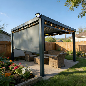 KING LI YANG Série 150 Barbecue en aluminium Gazebo - Noir/Argent/Blanc Facile à assembler Utilisation en extérieur Plage <span class=keywords><strong>avec</strong></span> étagères - Product Image 3