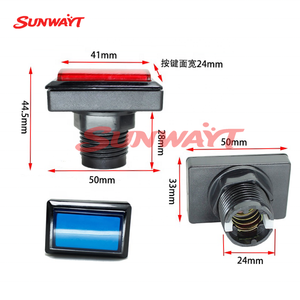 Bouton rectangulaire à bord droit 50*33mm 12V avec réinitialisation automatique et lumière pour accessoire de machine de jeu - Product Image 4