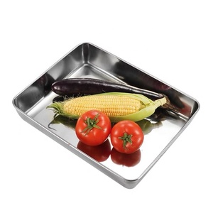 Bandeja rectangular personalizada para hornear pan, <span class=keywords><strong>pizza</strong></span>, pastel, bandeja de acero inoxidable para horno - Product Image 5