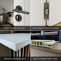 Porte intérieure en WPC imperméable sur mesure, porte moderne à panneau plat, livraison rapide, porte de maison pour appartement, hôtel, chambre