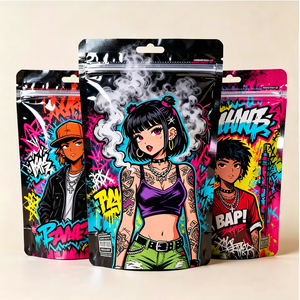 Sheng Kang <b>Packaging</b> Custom Printed Stand Up Pouch Zipper Bag With Graffiti Design Fashion Accessories Laminated Resealable - Product Image 3