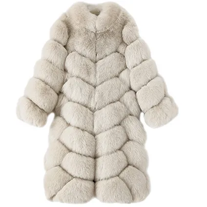 Luxury Long Coat Classic Styles Men Fur Coat Fox Fur Jackets Custom Size Real Fox Fur Coat