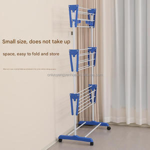 رفوف تعليق دوارة قابلة للطي لغسيل الملابس من 4 طبقات رفوف متحركة - Product Image 6