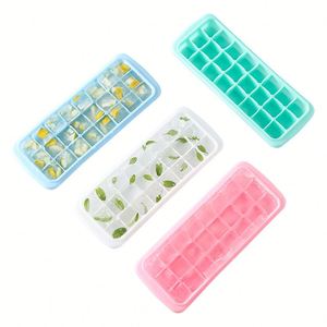 Bandeja de hielo de silicona de grado alimenticio, molde creativo para hacer hielo con tapa, congelación rápida, fácil desmolde, caja de cubitos de hielo para refrigerador - Product Image 2