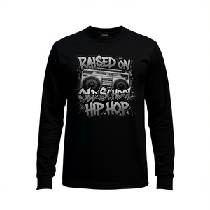 T-shirt à manches longues Hip Hop Old School, design Graffiti Rap, col rond unisexe, vêtements promotionnels pour adultes - Product Image 3