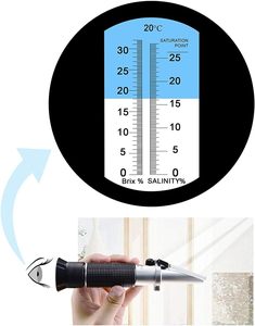 Réfractomètre 2-en-1 Brix et Salinité à Double Échelle 0-32% Brix & 0-28% Salinité avec ATC pour Chlorure de Sodium dans les Aliments, la Bière, la <span class=keywords><strong>Saumure</strong></span> et les Fruits - Product Image 6