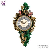 Quantité minimale de commande bas européen antique décoration de la maison horloge de table luxe émeraude porcelaine bureau horloge bronze céramique ange horloge
