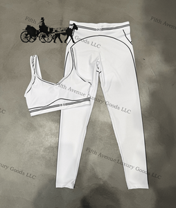 Ensemble de sport confortable pour femme aiio, couleur contrastée, yoga, gym, course à pied, vêtements de sport, soutien-gorge de sport, débardeur avec pantalon taille haute - Product Image 1