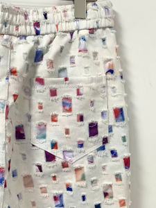 Men's Casual Loose Mid Waist <strong>Shorts</strong> with 100% Cotton Colorful Patchwork &amp; <strong>Rainbow</strong> Gradient Drawstring Quick Dry - Product Image 3