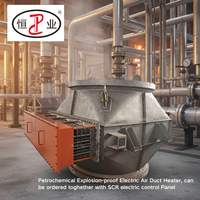 Chauffe-air électrique à bride antidéflagrant certifié ATEX IECEx pour gaz de procédé pétrochimique, 500 kW à 2000 kW, personnalisable