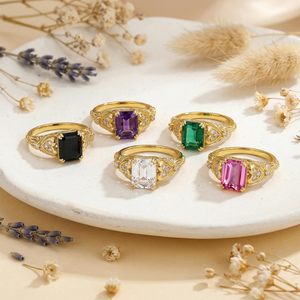 แหวนแต่งงานวินเทจประดับพลอยมรกตทรงเหลี่ยม 2 กะรัต ทองคำแท้ 14K ยี่ห้อ SGARIT พร้อมใบรับรอง IGI สำหรับผู้หญิง ไซส์ 4-15 - Product Image 3