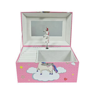 Carillon stampa cartone animato fantasia classica manovella unicorno Design rotante per personalizzare le scatole musicali multifunzionali - Product Image 3