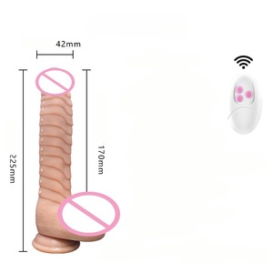 逼真伸缩摇摆硅胶假阳具强力振动阴茎玩具，适合女性成人性玩具 - Product Image 1