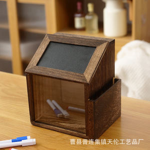 Buzón de madera para exterior, buzón de sugerencias retro de madera con cerradura, decoración de pared, buzón de madera maciza, urna de votaciones independiente - Product Image 5