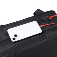 Mochila para Portátil Sólida y Sencilla con Logotipo Personalizado, Mochila para Computadora con Múltiples Bolsillos, para Hombre de Negocios, Trabajo Diario, Viajes de Corta Distancia