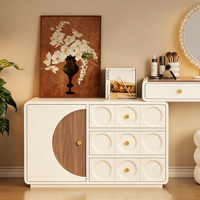 Table de toilette de luxe légère, vintage, moderne et minimaliste, style français, avec miroir intégré, rangement pour maquillage et tabouret assorti, pour hôtel