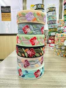 Cordones florales bordados hechos a medida en tamaño de 1,25 pulgadas a 2 pulgadas y más grandes, ideales para usar como bordes con hilo dorado - Product Image 4