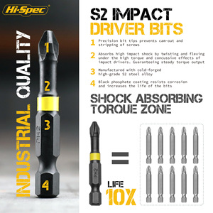 Hi-Spec Impact Driver Screw <b>Bit</b> <b>Set</b> 44 Piece S2 Steel Hex Shank 6mm For Electric <b>Screwdrivers</b> - Product Image 2