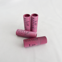 100% recyclé baume à lèvres papier Tube déodorant papier Kraft carton conteneur cosmétiques emballage 10g Chapstick Tube résistant à l'huile