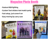 Boîte photo personnalisée pour événements extérieurs, style magazine Vogue, avec éclairage LED RGB à 360 degrés, en PVC, pour arrière-plan de stand photo