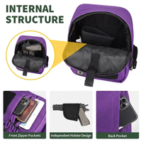 Sac à bandoulière tactique violet vibrant personnalisé AYPPRO, sac de poitrine urbain EDC avec système MOLLE modulaire, sac à bandoulière personnalisé avec logo OEM/ODM