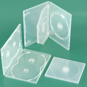 SUNSHING Factory Wholesale Black 1 Disc Stackable DVD Cases White CD Poly Stackable Square Box Clear Stacking Hub Blu ray Cases - Product Image 1