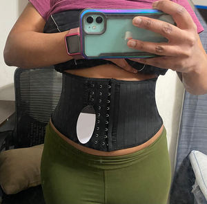 Corset gainant sous-poitrine pour femme 2026, en <span class=keywords><strong>latex</strong></span>, avec 25 baleines en acier, contrôle ferme, antibactérien et écologique - Product Image 2