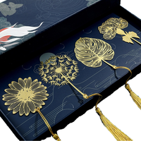 Marque-page en laiton plaqué or de haute qualité, motif veines de feuille, sculpture artistique exquise, idéal pour les cadeaux de remise de diplôme et de Noël - Prix usine