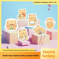 Désodorisant de voiture en forme de dessin animé Butter Bear, parfum d'aromathérapie longue durée, anti-moustiques et désodorisant pour véhicule