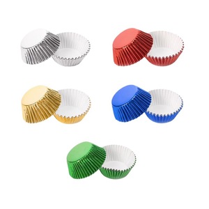 Aluminum Foil Cake Cups Round Oven Safe PE Coated Disposable Baking Molds For Cupcakes - Product Image 5