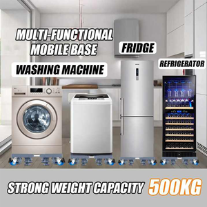 Base Móvil para Mini Refrigerador con 4 Ruedas Giratorias con Bloqueo, Carro con 4 Patas para Lavadora, Refrigerador y Secadora - Product Image 5
