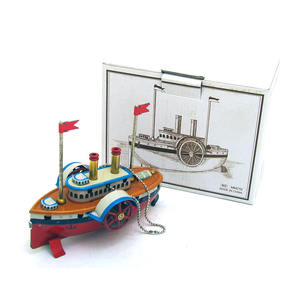 Jouet en étain vintage Robot Home Decor Modèle <span class=keywords><strong>Riverboat</strong></span> Décoration de Noël Jouets pour adultes Home Craft - Product Image 2