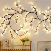 Guirlande lumineuse LED en rotin simulé, PVC pliable, motif branche d'arbre, IP65, fleurs de cerisier, fleurs de prunier, décoration murale de chambre