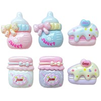 Breloques en résine mignonnes et très demandées sur le thème des desserts et des animaux - Embellissements en résine gâteau/bonbon avec lapin/ours pour coques de téléphone DIY et pinces à cheveux