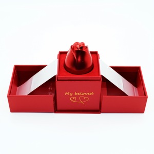 Valentines Day Gift Rose Soap Flower in Bear Shaped Gift Box for Girlfriend Birthday Christmas Creative Gift Packaging
